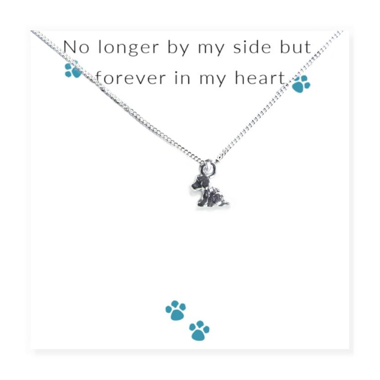 No Longer By My Side – Dog Necklace on Message Card