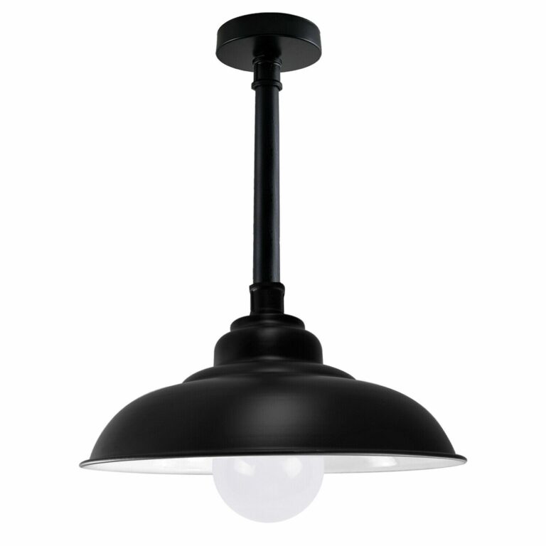 Modern Industrial Metal Curved Lampshade Ceiling Light Black Flush Mount Lighting Indoor Light