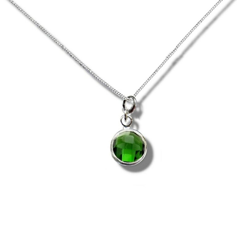May Birthstone Necklace – dark green