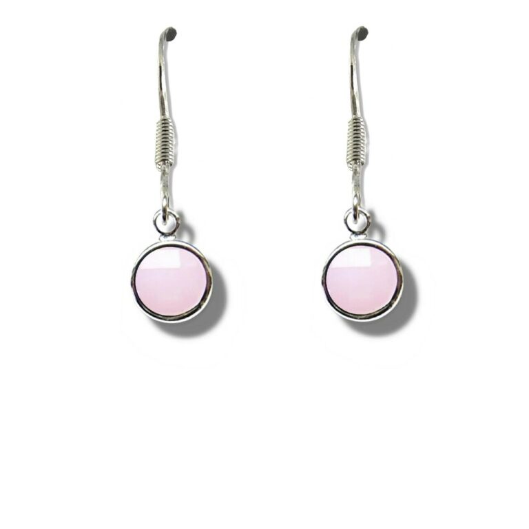 October Birthstone Drop Earrings – pale pink