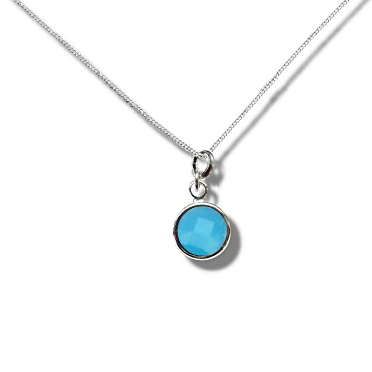 March Birthstone Necklace – light blue