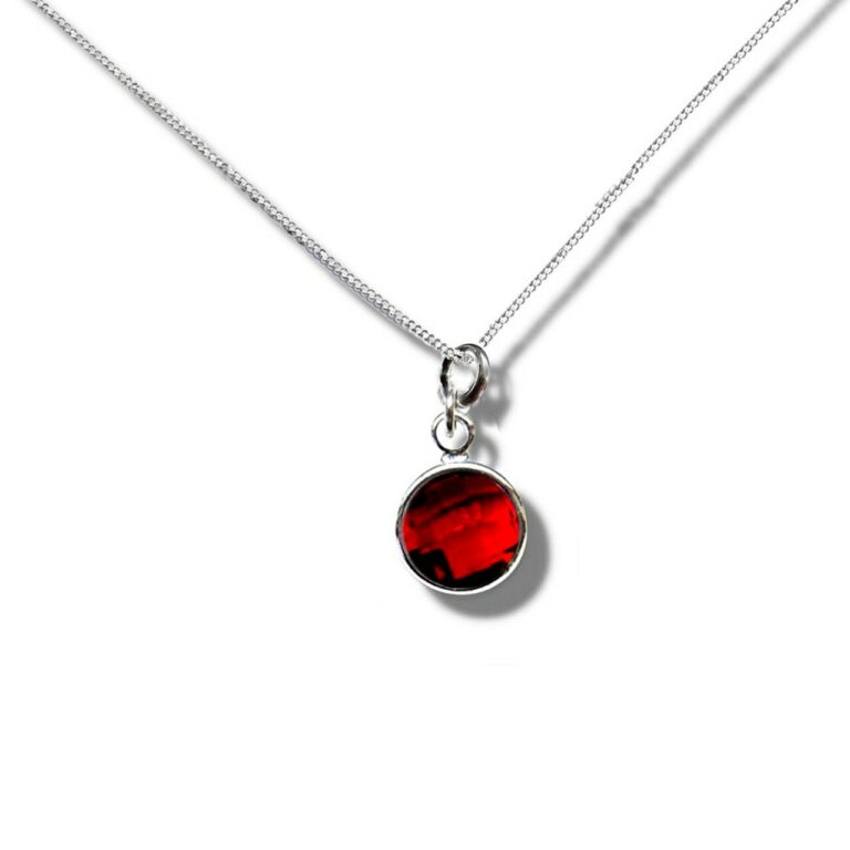 July Birthstone Necklace – bright red