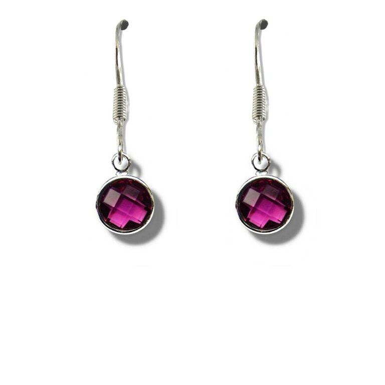 February Birthstone Drop Earrings – Purple