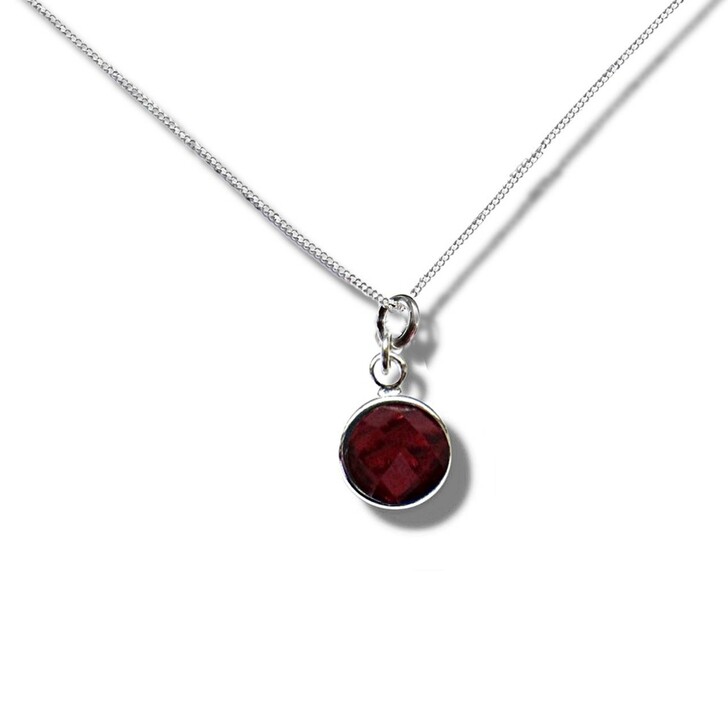 January Birthstone Necklace – Dark Red
