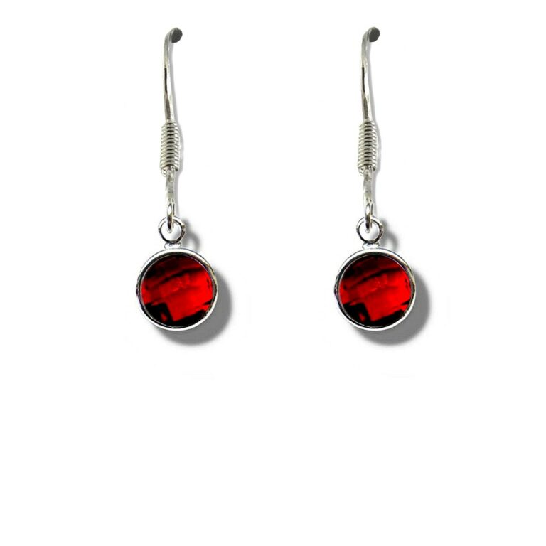 July Birthstone Drop Earrings – bright red