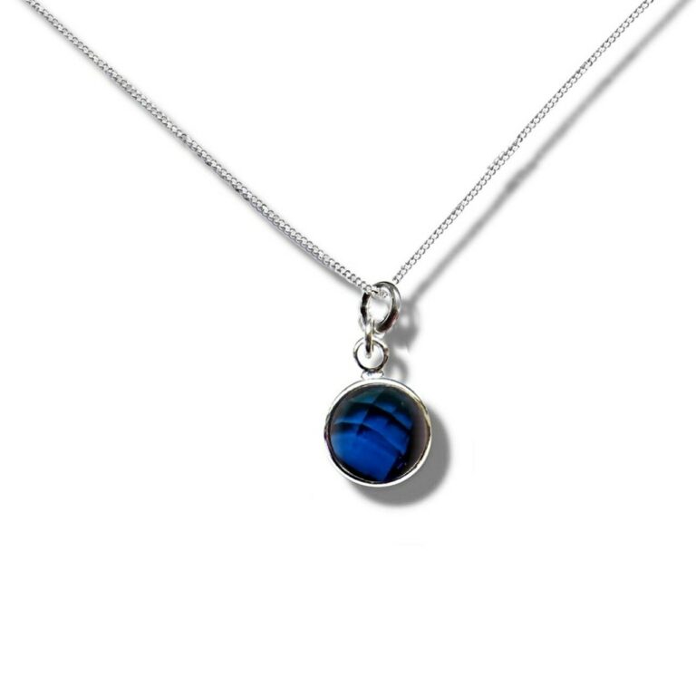 September Birthstone Necklace – bright blue
