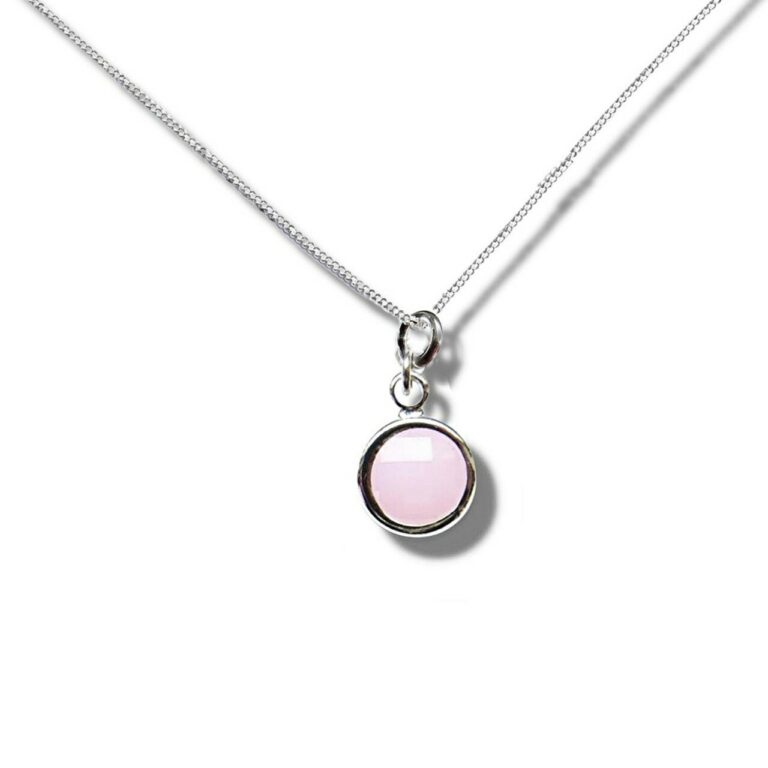 October Birthstone Necklace – pale pink