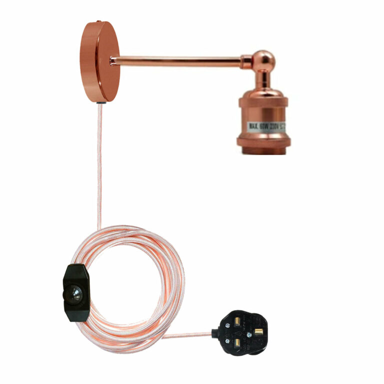 Rose Gold Wall Arm With 4m Plug in Pendant~1453
