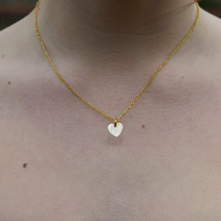 Heart Necklace, Mother of pearl necklace