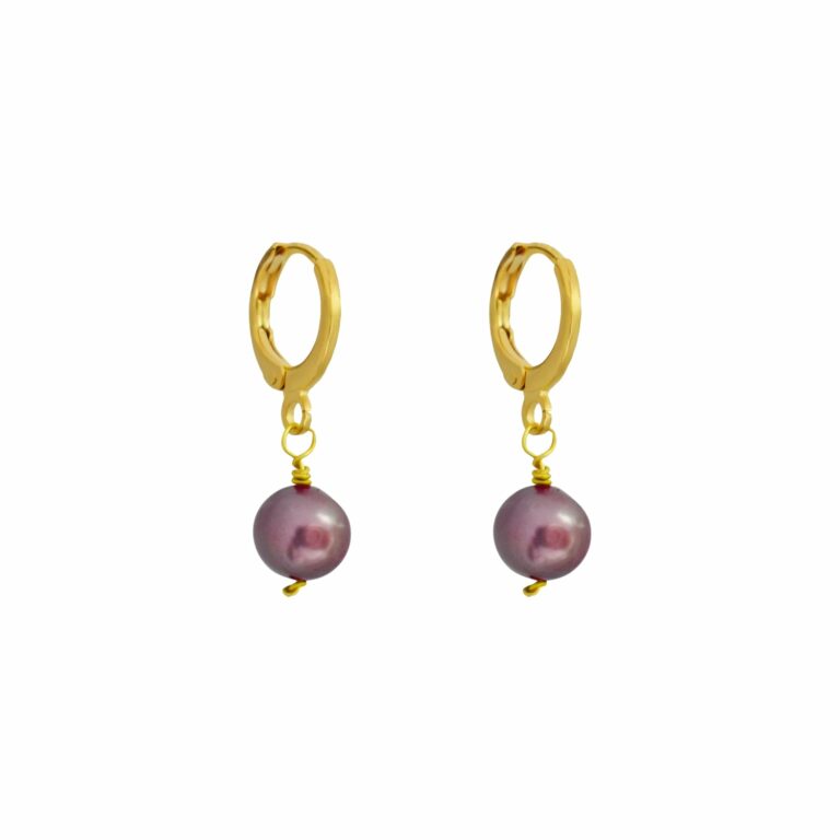 Freshwater Purple Pearl Earrings