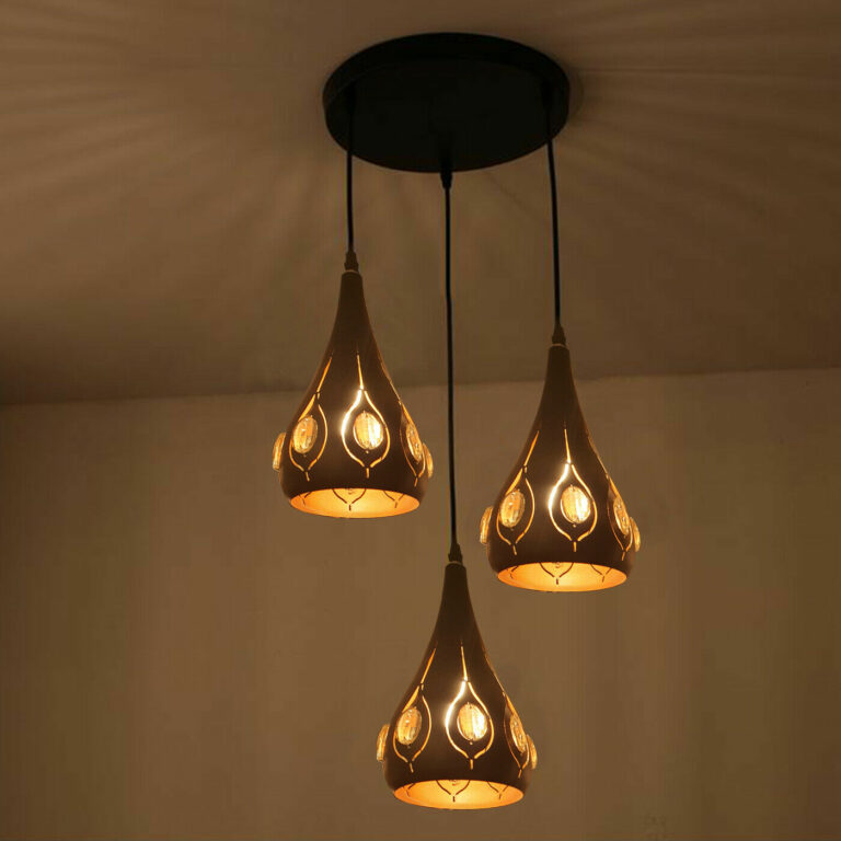 Vintage Industrial Ceiling Pendant Light Retro Loft Style Metal + Crystal Lamp~2167