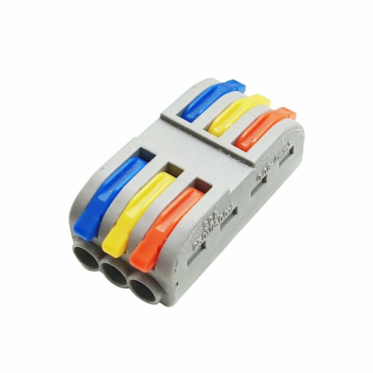 3 Way Electrical Connectors Wire Block Clamp Clips Fast Cable Reusable Lever~2038