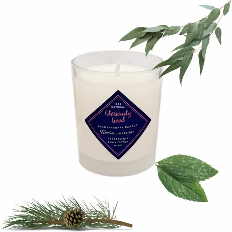 Peppermint, Eucalyptus & Pine Aromatherapy Candle with Organic Essential Oils