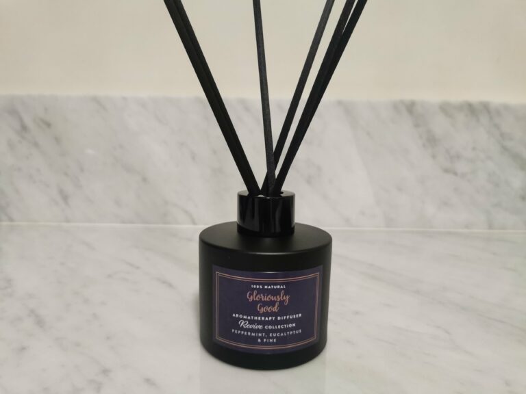 Peppermint, Eucalyptus and Pine Satin Black Reed Diffuser