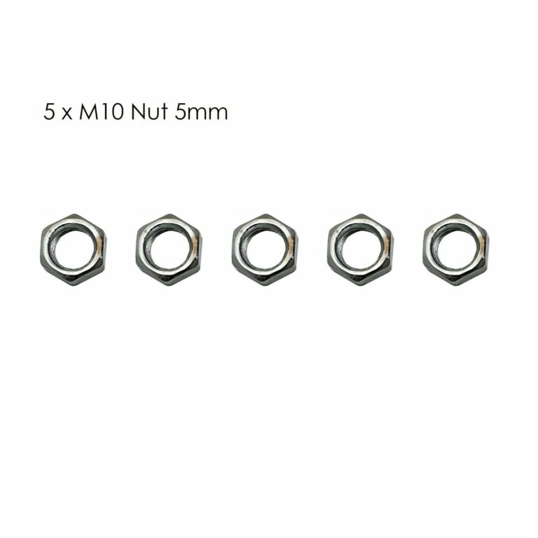 M10 Metric Coarse Thread Hexagon Nut Aluminum 5mm Long 5pcs~2892