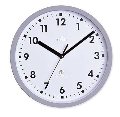 Acctim Nardo 20cm Radio Controlled Grey Wall Clock 74667