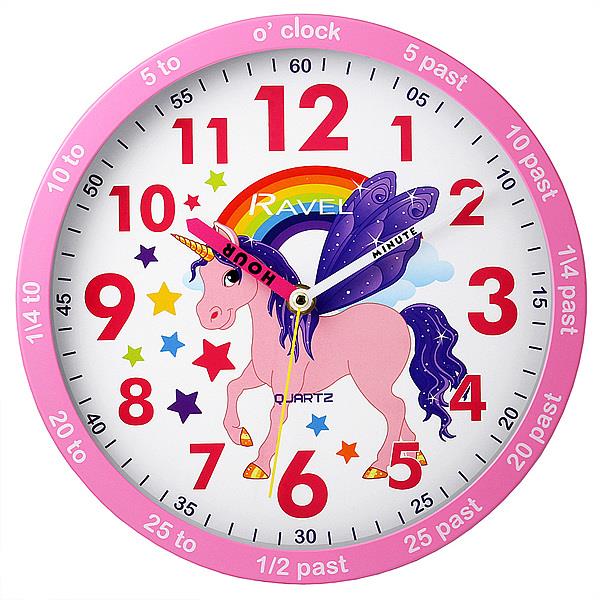Ravel Time Teacher Unicorn Design Wall Clock For Kids Bedroom
