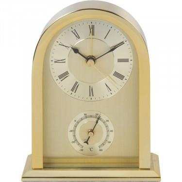 Widdop Gold mantel carriage clock with Thermometer guage W2844