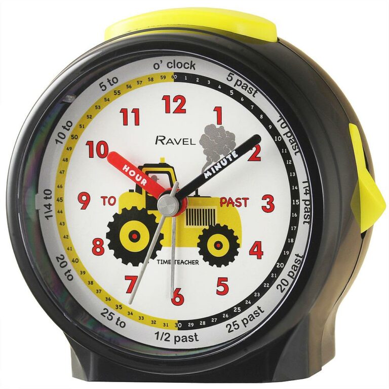 Ravel Kids Time Teacher Alarm Clock Black/Tractor RC034.5