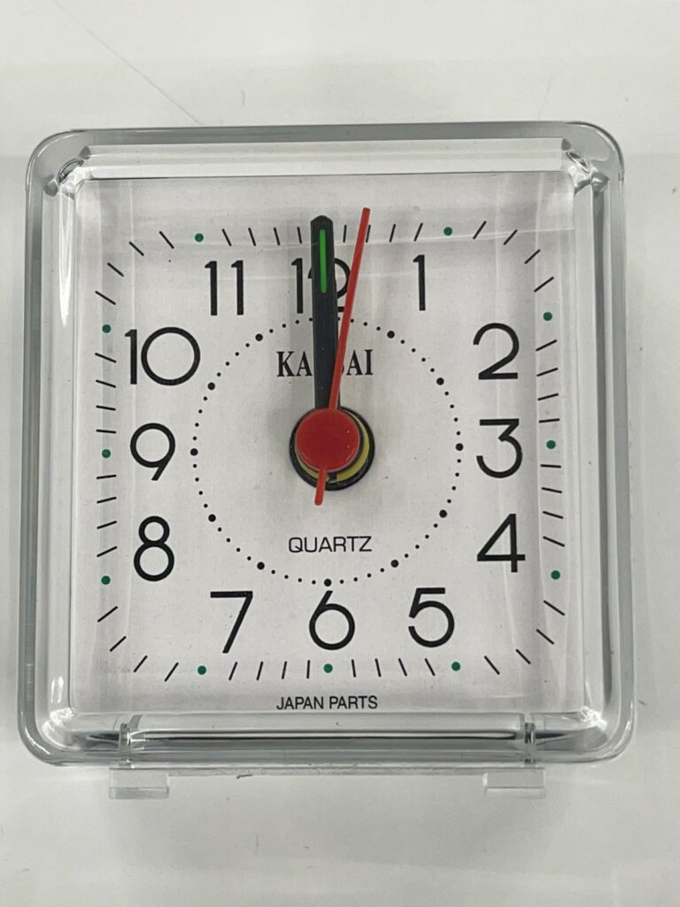 Kansai Quartz Mini Square Clock- White