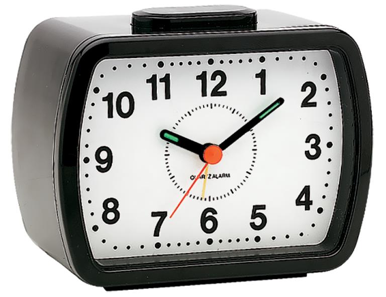 Champion Bell Alarm Clock Bold Arabic Numbers Dial Black Casing