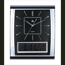 AMPLUS Silent Sweep Wall Clock With Large Digital Month/Date/Day Calendar Display In BLACK