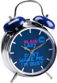Plain Lazy Bell Alarm Clock – Blue with Metal Index