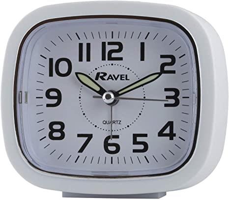Ravel Quartz Alarm Clock, 9x5x8 cm, White