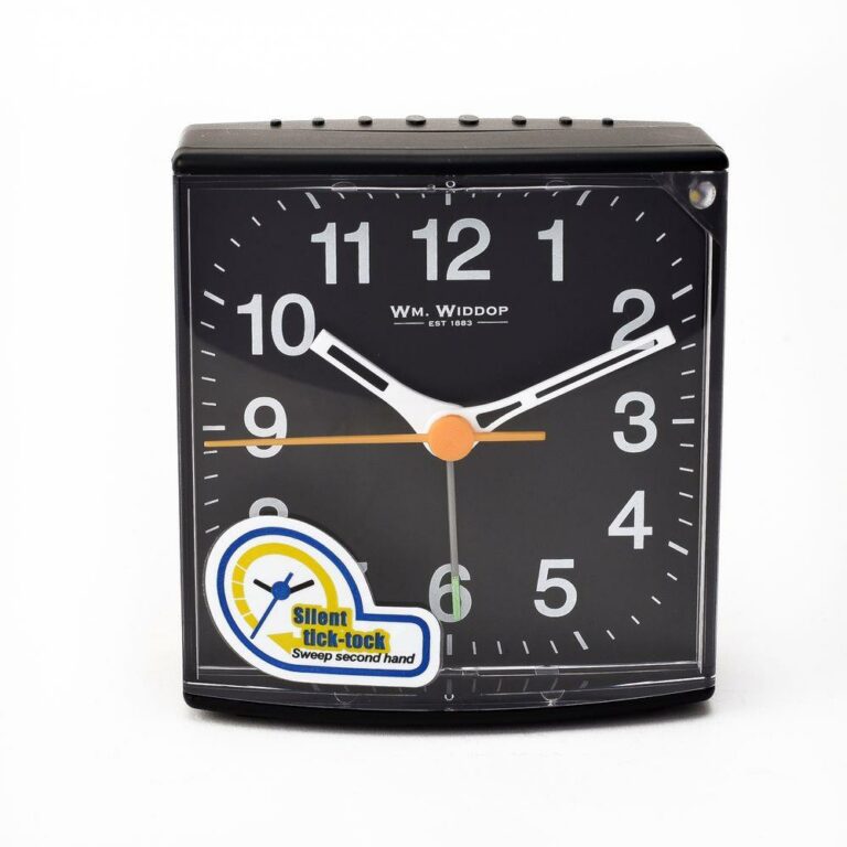 Widdop Alarm Clock With Sweep Movement – Black