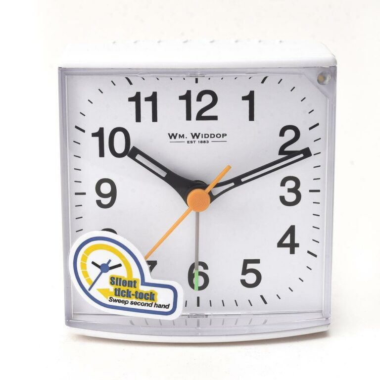 Widdop Alarm Clock With Sweep Movement – White