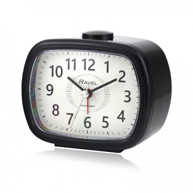 Ravel Mid sized Bedside Quartz Alarm Clock – Black RC042.3