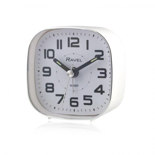 Ravel Petite Bedside Quartz Alarm Clock – White RC038.4