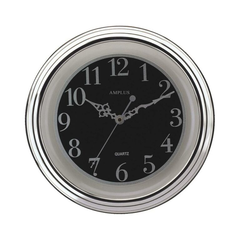 Amplus 12″ Wall Clock Silver PW031S