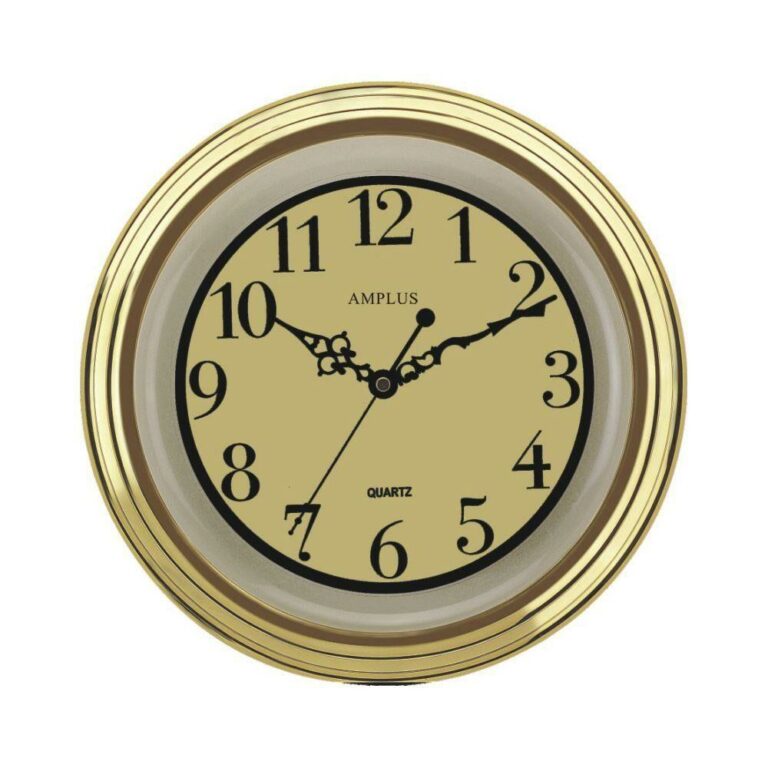Amplus 12″ Gold Wall Clock PW031G
