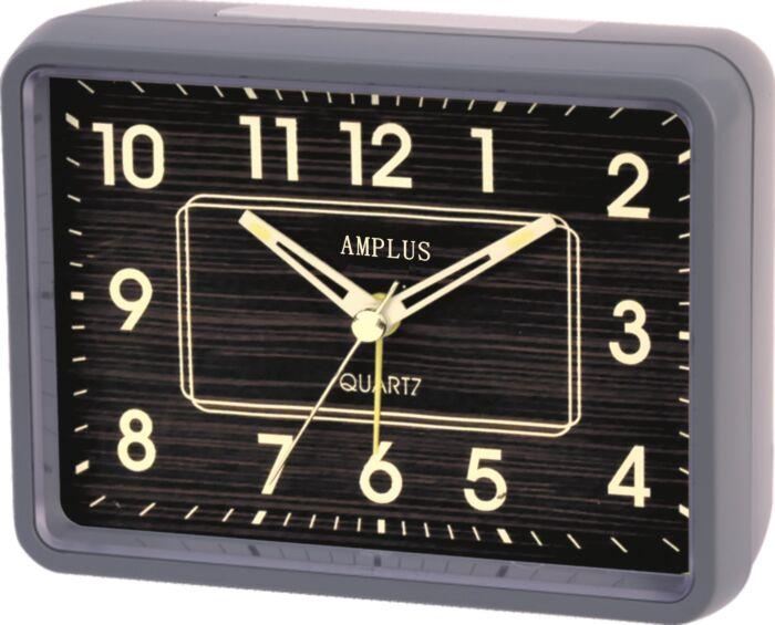 Amplus Alarm Clock in Black & Grey Wood Effect Screen PD231