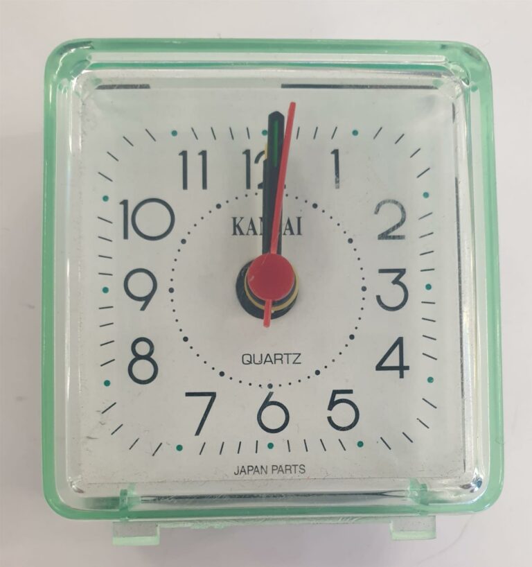 Kansai Quartz Mini Square Alarm Clock- Green