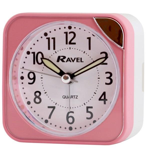 Ravel Small Square Quartz Travel Alarm Clock – Pink RC001.2