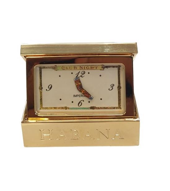 Miniature Clock Gold Habana Cigar Solid Brass IMP72 – CLEARANCE NEEDS RE-BATTERY