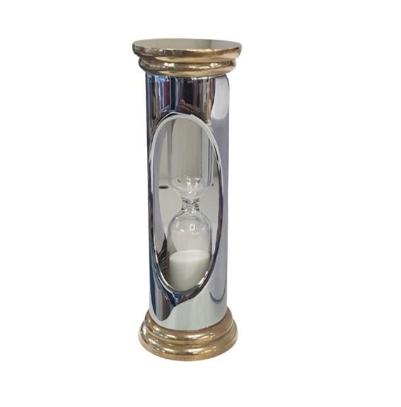 Miniature Clock Two Tone Mini Sand Timer Solid Brass IMP803S – CLEARANCE NEEDS RE-BATTERY