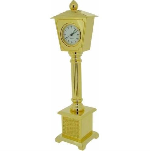 Miniature Clock Gold Lamp Post Solid Brass IMP26