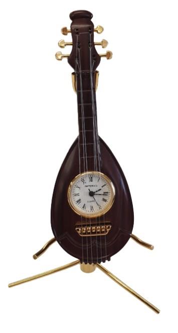 Miniature Clock Brown Guitar With stand IMP87