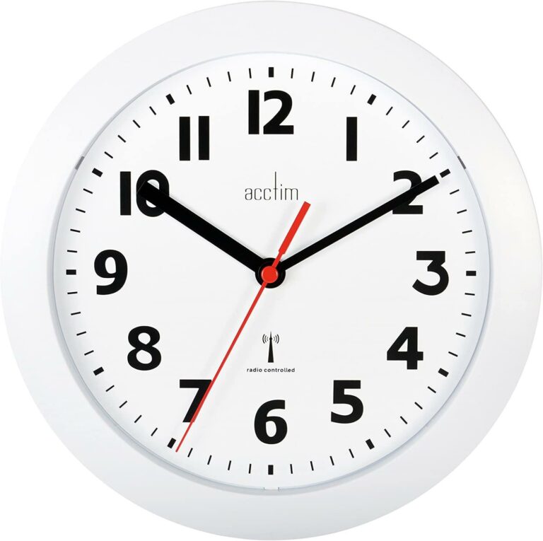 Acctim Parona Radio Controlled Plastic 23cm Wall Clock White 74312