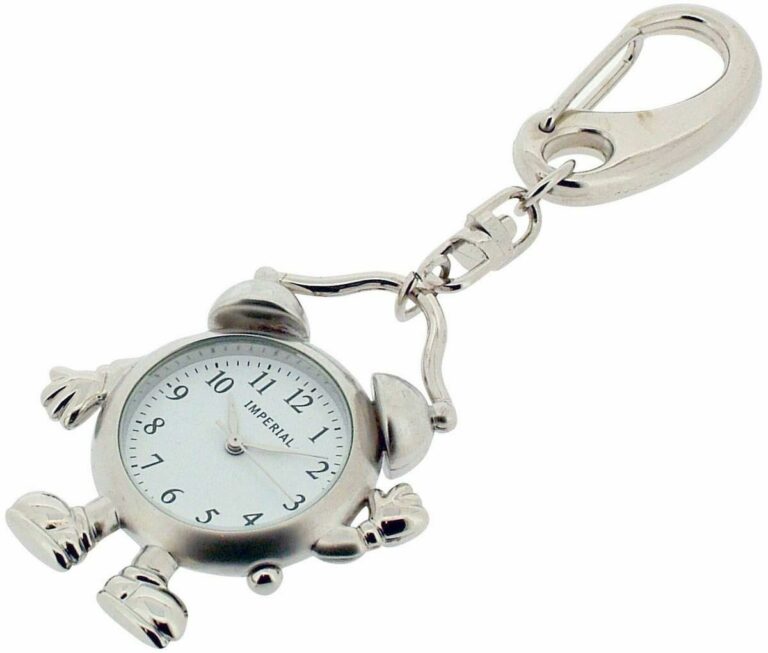 Imperial Key Chain Clock Alarm Man Silver IMP740