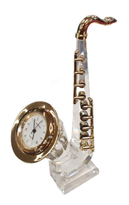 Miniature Clock Crystal Saxophone with Goldtone Solid Brass IMP518