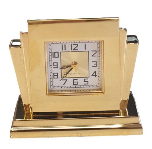 Miniature Clock Goldtone Mini Clock Solid Brass IMP30 – CLEARANCE NEEDS RE-BATTERY