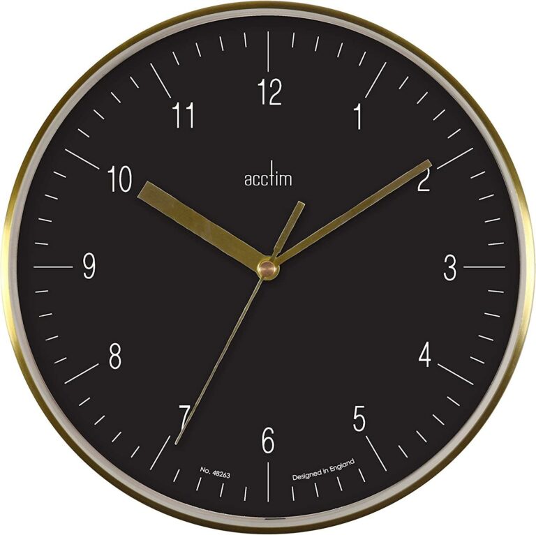 Acctim Stetson 20cm Quartz Wall Clock Brushed Brass/Black 29613