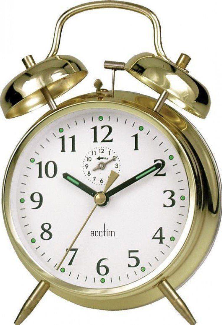 Acctim Large Saxon Double Bell Alarm Clock – Brass