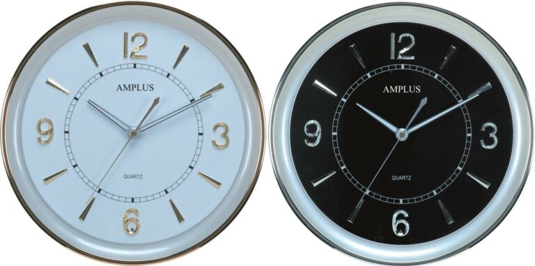 Amplus Analogue Glow in Dark Round Wall Clock PW164 Multiple Colours