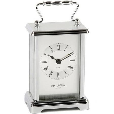 W4312 Widdop Carriage Mantel Clock Silver