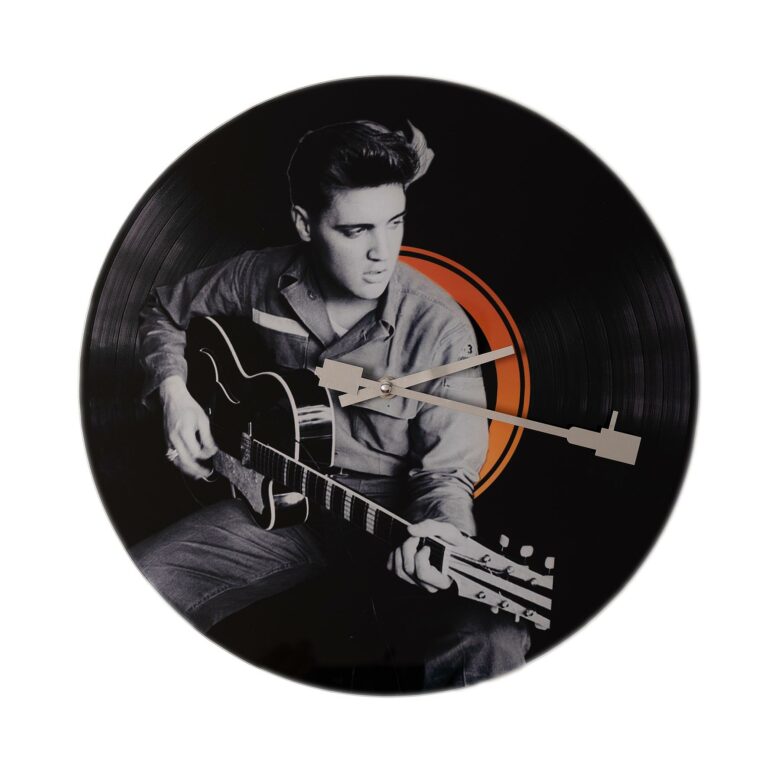 HOMETIME Iconic Collection Record Clock – Elvis with Guitar